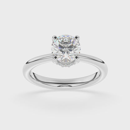 Solitaire Engagement Ring with Collar 0.10 ctw