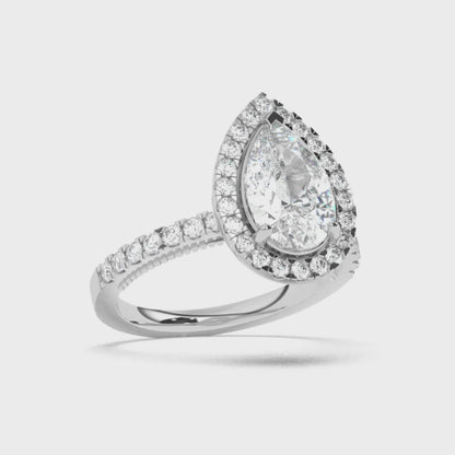 Peek a boo Engagement Ring 0.60 ctw