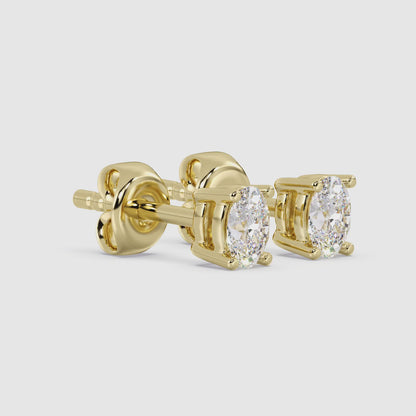 Oval Stud Earrings Push Back 0.23 ctw