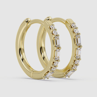 Baguette and Round Hoops 0.15 ctw