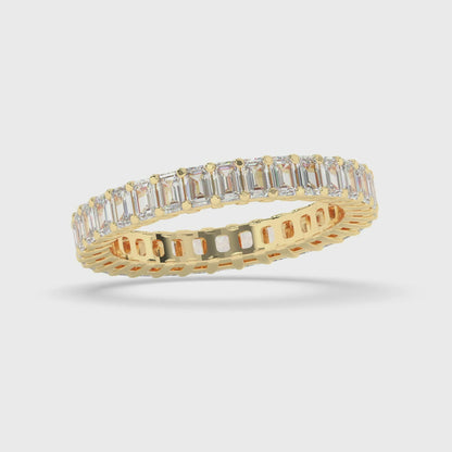 Emerald Eternity Gallery Ring 0.10