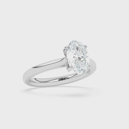 Solitaire Engagement Ring Plain Shank