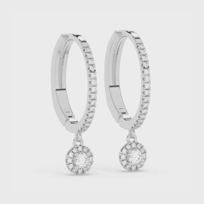 Hoop and Dangle Earrings Click Lock 0.32 ctw