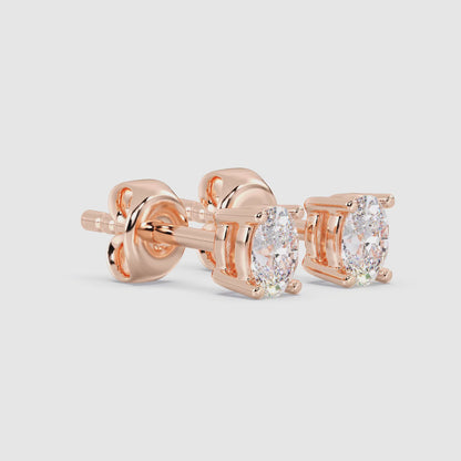 Oval Stud Earrings Push Back 0.23 ctw