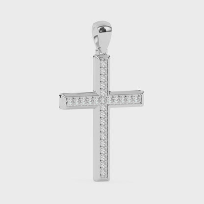 Cross Pendant with 18" Chain 0.17 ctw