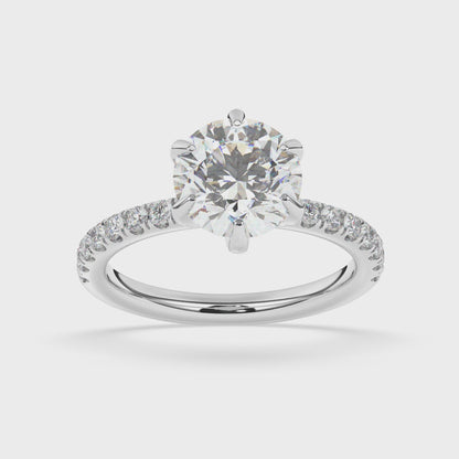 6 Prong Diamonds on Prong Engagement Ring 0.6 ctw