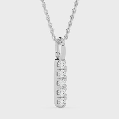 Five Stone Bar Pendant with 18" Chain 0.072 ctw